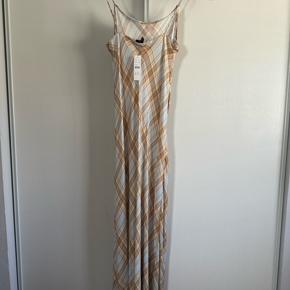 J. Crew culto-blend slip dress in pale sky tartan - Picture 3 of 7
